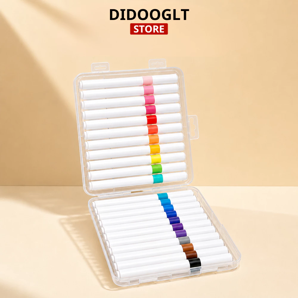 Hộp 60 Bút Màu Acrylic Marker Cao Cấp Didooglt Màu Vẽ Sơn Chống Nước Bộ Cọ Vẽ Trên Mọi Chất Liệu