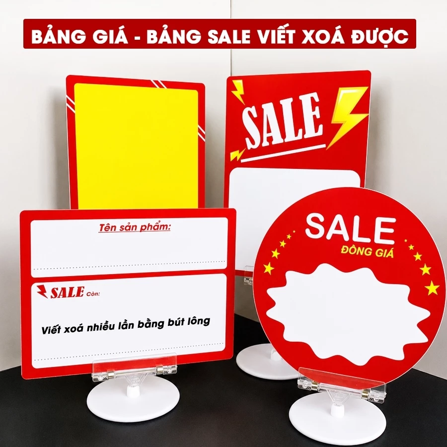 (Combo 2 Bảng) Bảng ghi giá sản phẩm xóa được, Bảng sale viết xoá nhiều lần - Hàng shop sản xuất