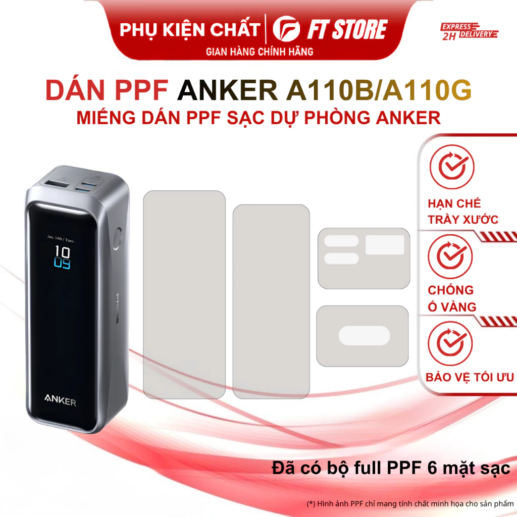 Miếng dán PPF bảo vệ Anker Prime A110B 20000mAh 220W chống ố, chống trầy xước, bền bỉ lâu dài