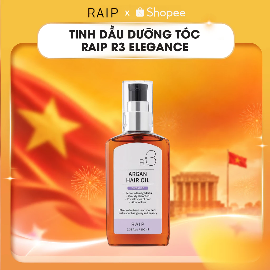 [Chính Hãng] Tinh Dầu Dưỡng Tóc Raip R3 Argan Hair Oil Elegance 100ml (Màu Tím) Phục Hồi Tóc Khô Xơ