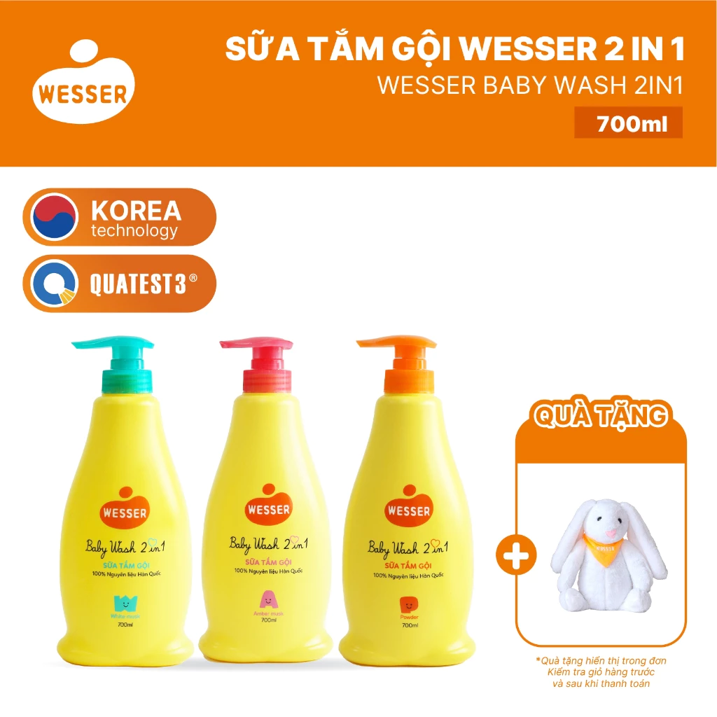 COMBO 2 CHAI sữa tắm gội WESSER 2 in 1 700ml