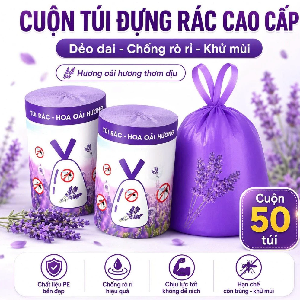 túi Đựng Rác Hương Ngải Cứu Có Dây Rút,Chịu Lực Tốt Giúp Giảm Ruồi Muỗi Côn Trùng Tiện Lợi Tiết Kiệm