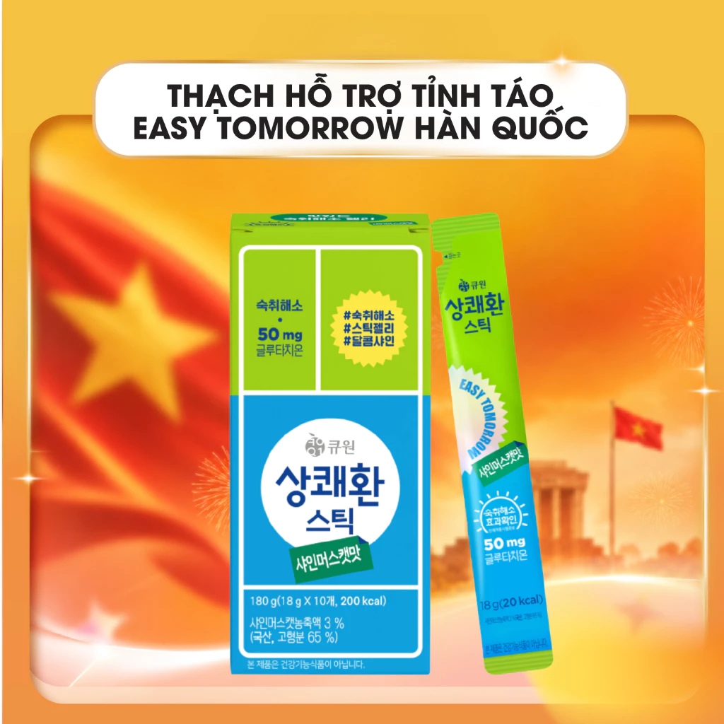 Thạch Hỗ Trợ Tỉnh Táo Easy Tomorrow Hàn Quốc - Vị Nho Sữa Thơm Ngon