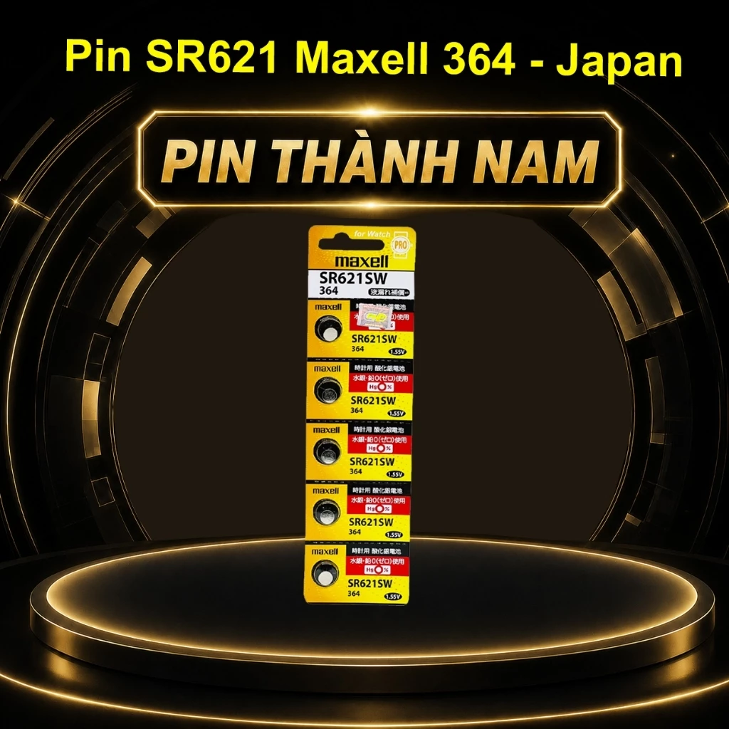 Vỉ 5 Pin Maxell SR621 / 364 / SR621SW Thay Pin Đồng Hồ Đeo Tay
