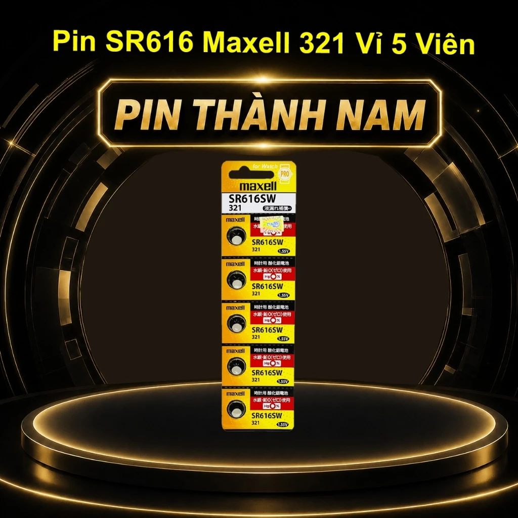 Vỉ 5 Pin Maxell SR616 / 321 / SR616SW Chính Hãng Thay Pin Đồng Hồ Đeo Tay