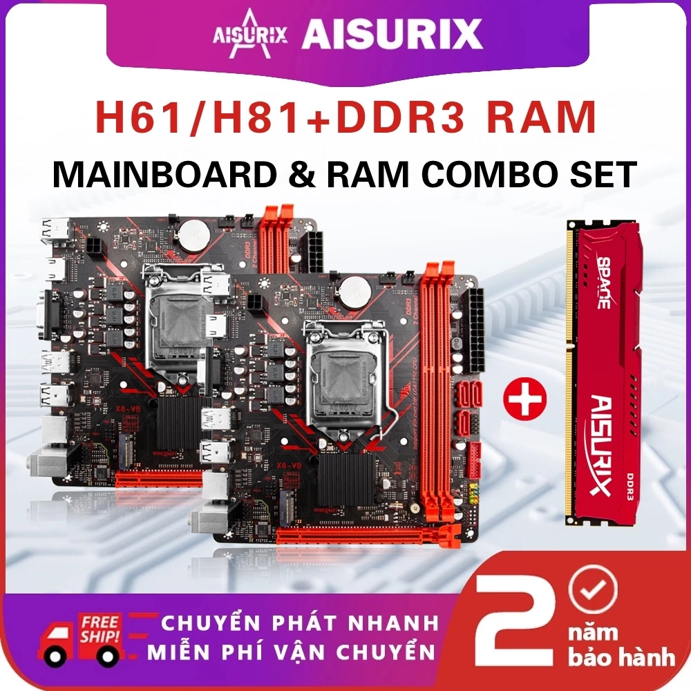 AISURIX H61 H81 MAINBOARD SOCKET LGA 1155 1150 DDR3 RAM BẢO HÀNH 24 THÁNG