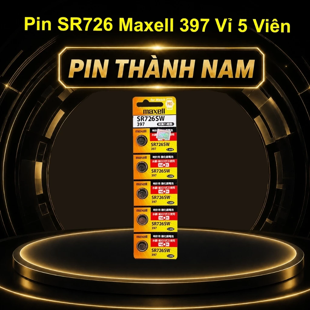 Vỉ 5 Viên Pin Maxell SR726 / SR726SW / 397 Made in Japan Chính Hãng Thay Pin Đồng Hồ Đeo Tay