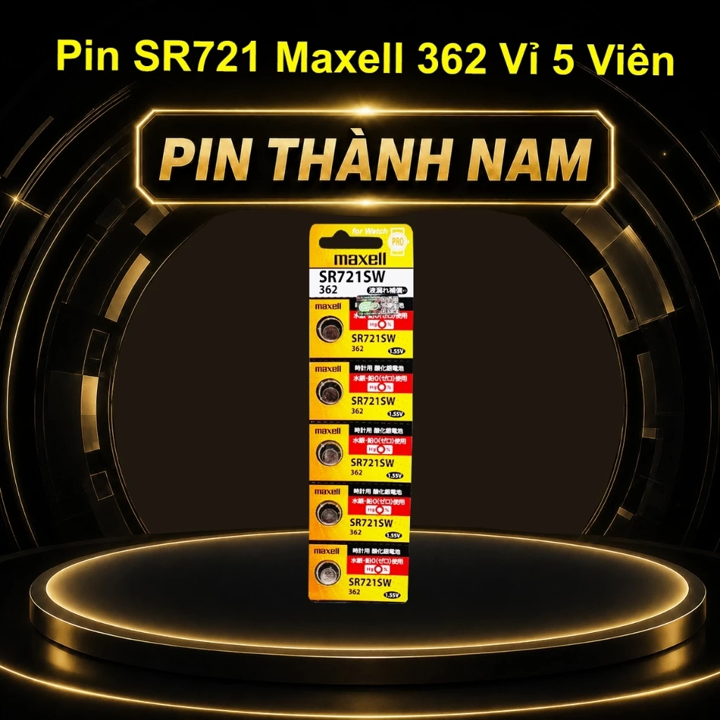 Vỉ 5 Viên Pin Maxell SR721 / SR721SW / 362 Made in Japan Chính Hãng Thay Pin Đồng Hồ Đeo Tay
