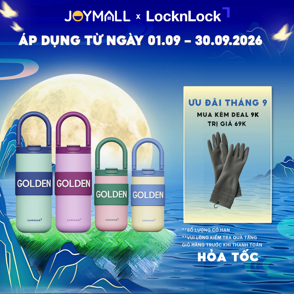 Bình Giữ Nhiệt LocknLock Fold Grip Tumbler LHC4435 420ml, LHC4436 550ml, Tay Cầm Gấp Gọn, Hàng Chính Hãng - JoyMall