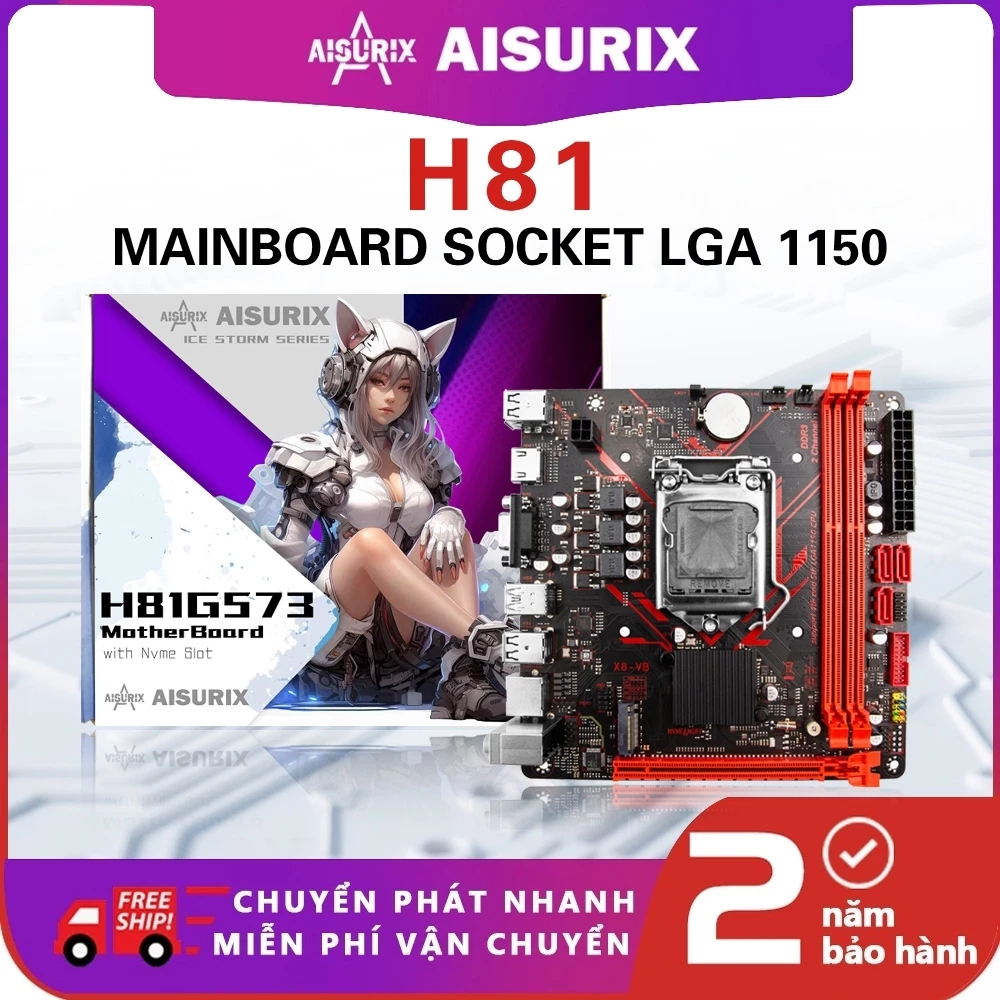 AISURIX H81 Mainboard Bo Mạch chủ Chính Hãng LGA 1150
