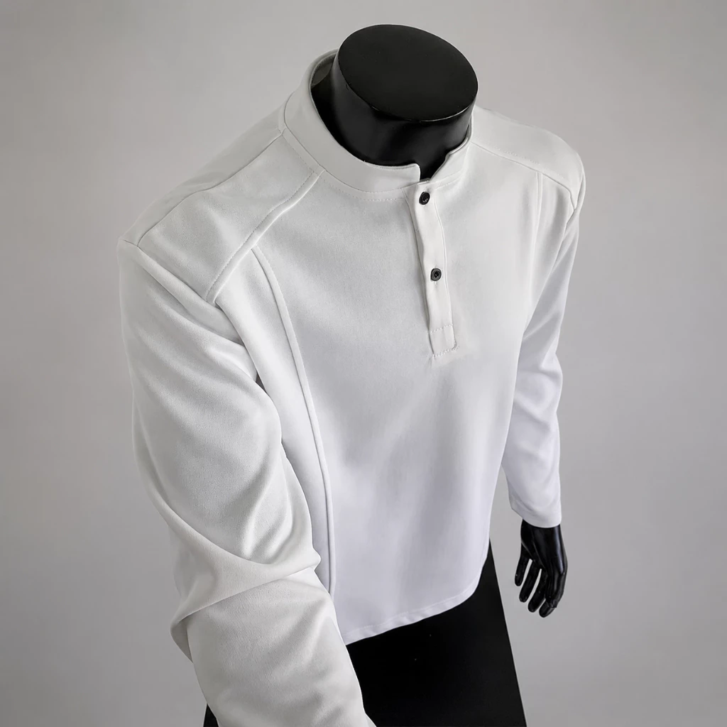 Áo Sweater Henley Cổ Trụ FKZ Unisex Nam Nữ Tay Dài Cài Nút Form Rộng Basic Thời Trang Hàn Quốc Áo Phối Đồ Casual