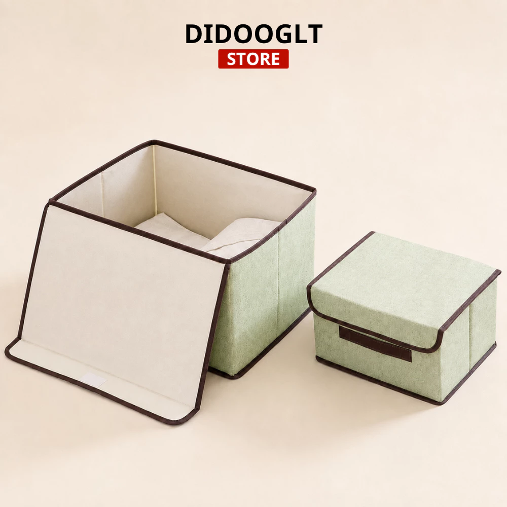 Bộ 2 Hộp Đựng Quần Áo Có Nắp DIDOOGLT Giỏ Đựng Quần Áo Ngăn Tủ Đồ Gấp Gọn Tiện Lợi
