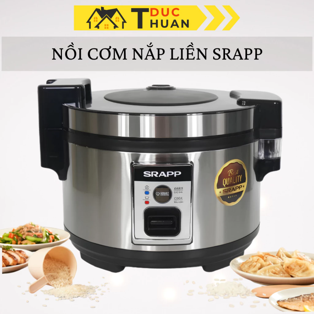 Nồi cơm điện công nghiệp SRAPP nắp liền công suất cao, lòng nồi chống dính 3 lớp - DT HOME