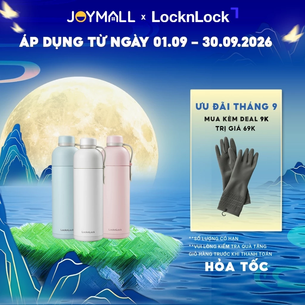 Bình giữ nhiệt LocknLock Belt Bottle LHC4267 490ml - Hàng chính hãng, thép không gỉ - JoyMall
