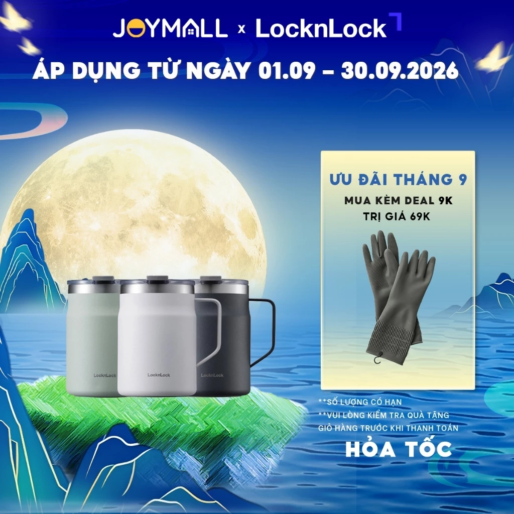 Ly giữ nhiệt LocknLock Metro Mug LHC4219 475ml , Hàng chính hãng, inox 304, nắp xoay - JoyMall