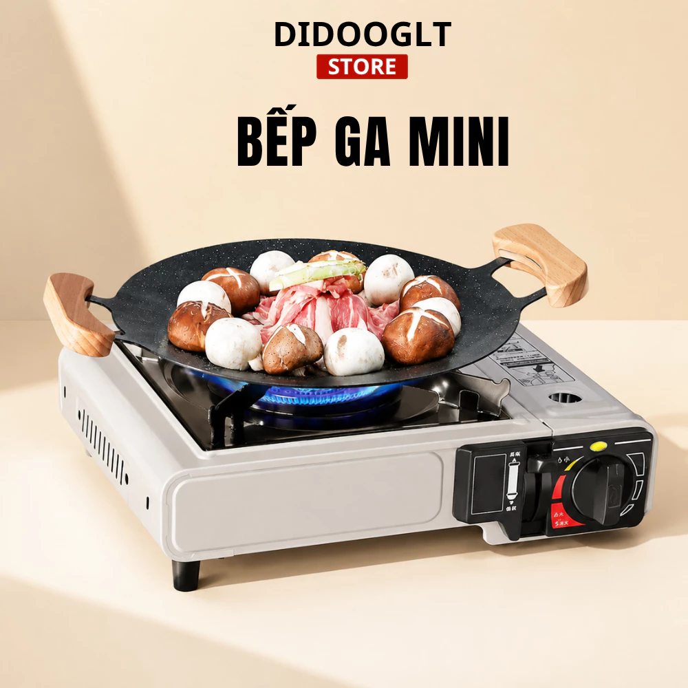 Bếp ga du lịch mini DIDOOGLT Chất Liệu Thép Không Gỉ Phù Hợp Dã Ngoại Ngoài Trời