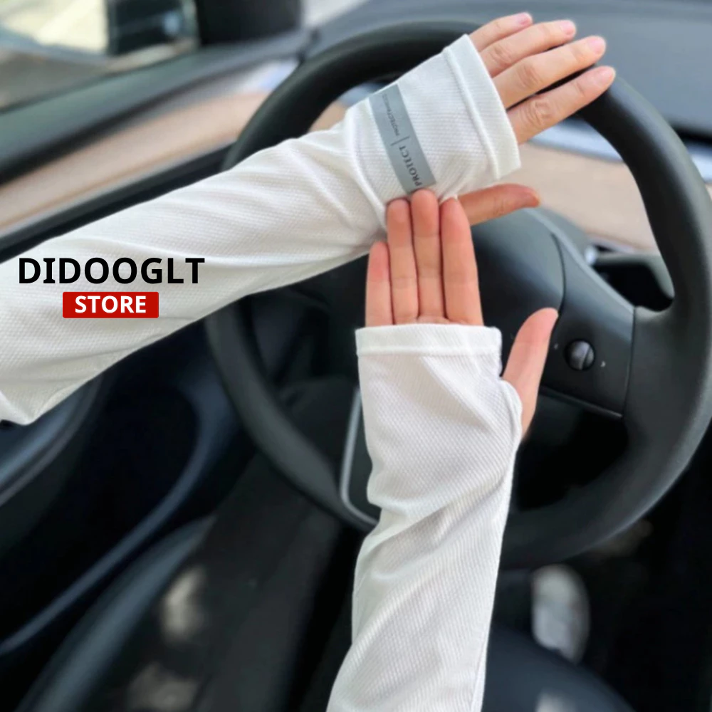 Găng Tay Chống Nắng DIDOOGLT - Bao Tay Chống Tia UV Vải Lụa Lạnh Co Giãn 4 Chiều Dành Cho Nam Nữ