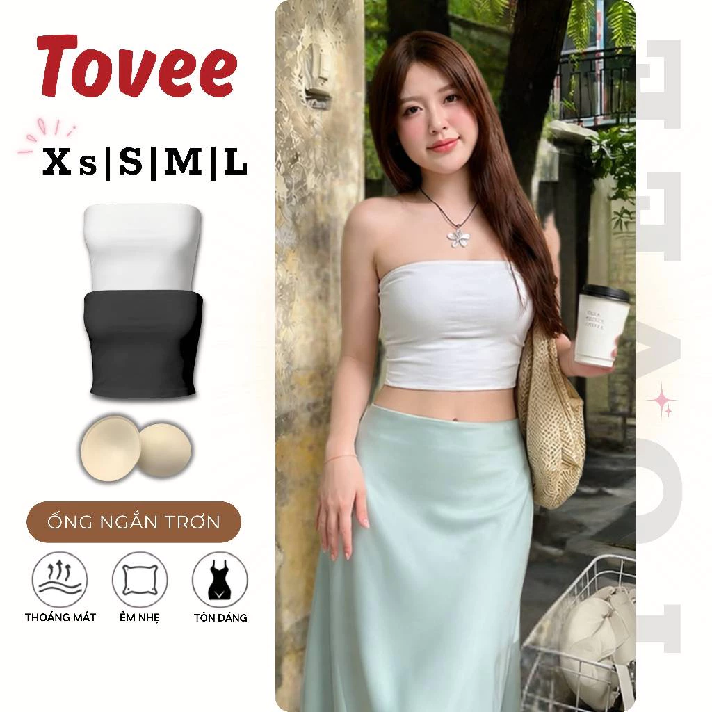 [CÓ MÚT] Áo ỐNG NGẮN Chất Vải Thun Borip Kiểu Croptop Nữ CR31, Áo Quây Trơn CÓ MÚT NGỰC Ôm Body Sexy Tôn Dáng TOVEE