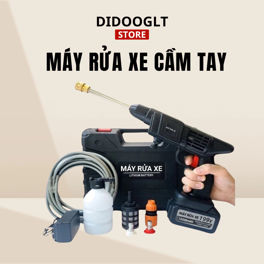 Máy rửa xe DIDOOGLT  Máy xịt rửa cao áp Công Suất Cao Kèm Nhiều Phụ Kiện Tiện Dụng