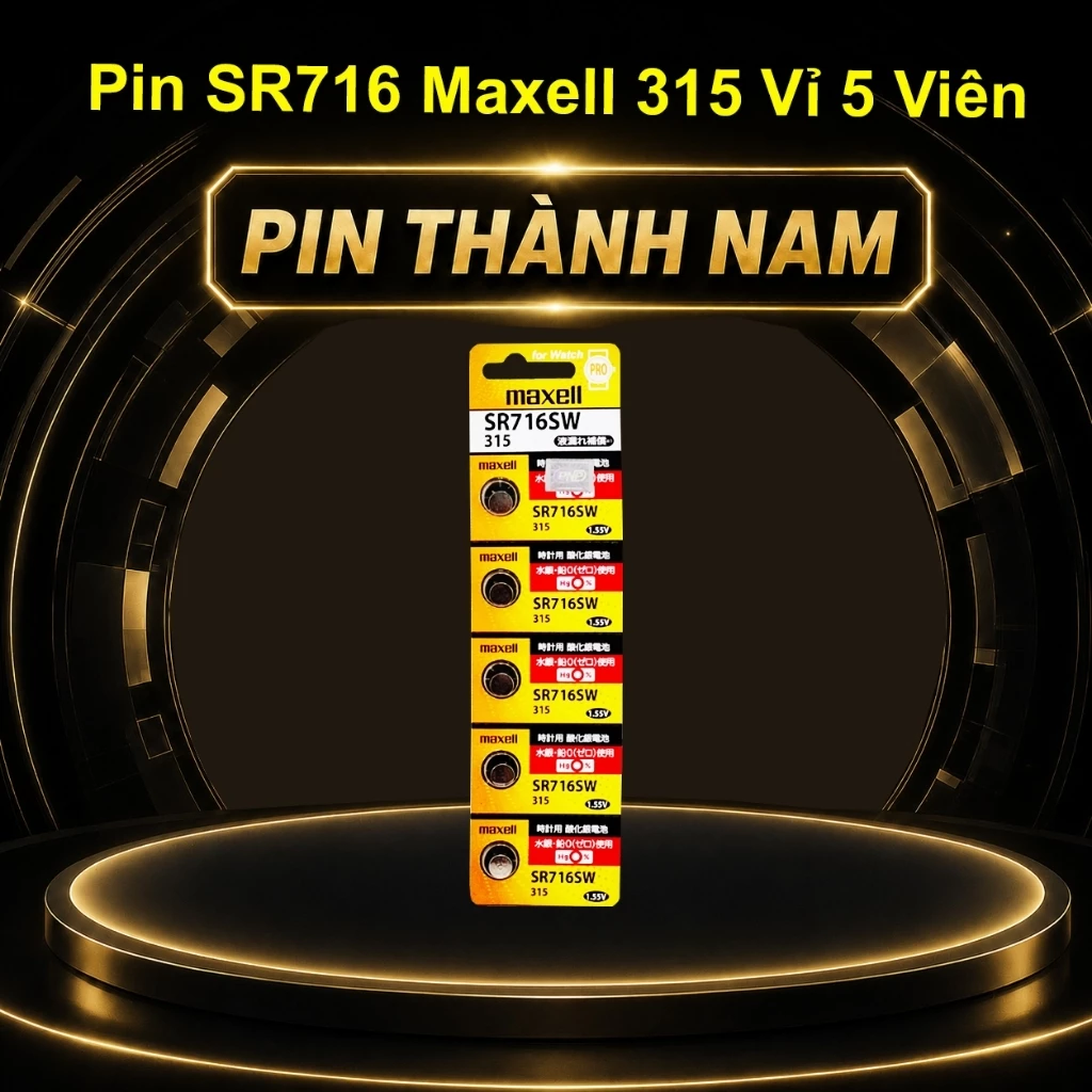 Vỉ 5 Viên Pin Maxell SR716 / SR716SW / 315 Made in Japan Chính Hãng Thay Pin Đồng Hồ Đeo Tay