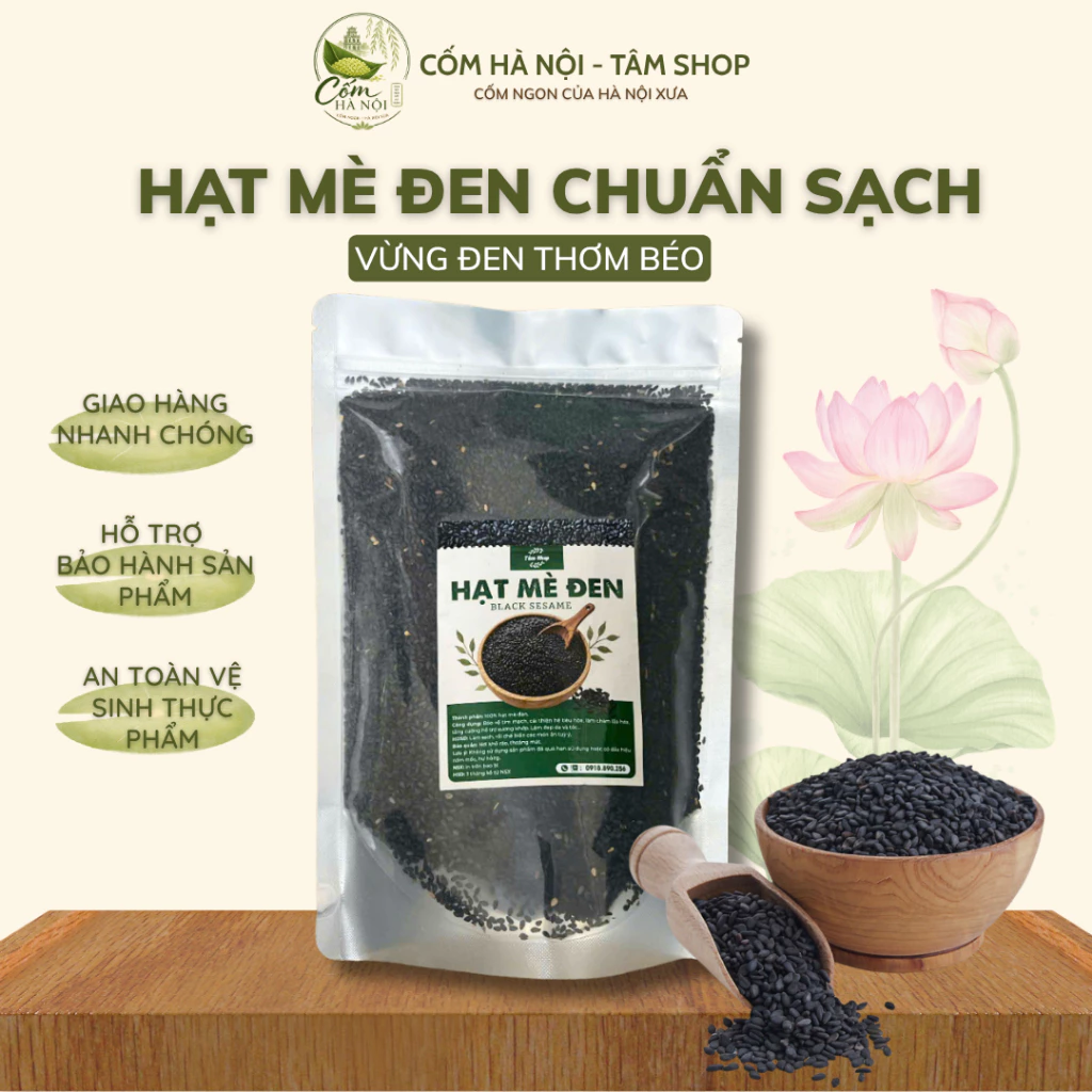 Mè Đen Quê Chuẩn Sạch- Hạt Vừng Đen Thơm Béo Tự Nhiên, Dùng Làm Sữa Hạt, Muối Mè, Ngũ Cốc- TÂM SHOP