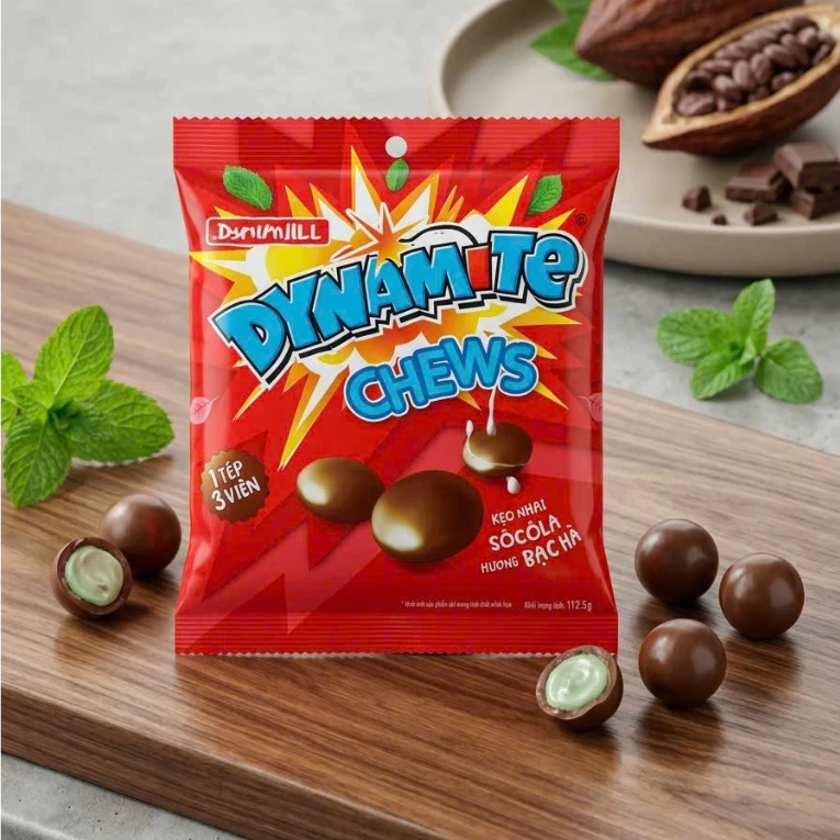 Kẹo ba viên DYNAMITE socola hương bạc hà