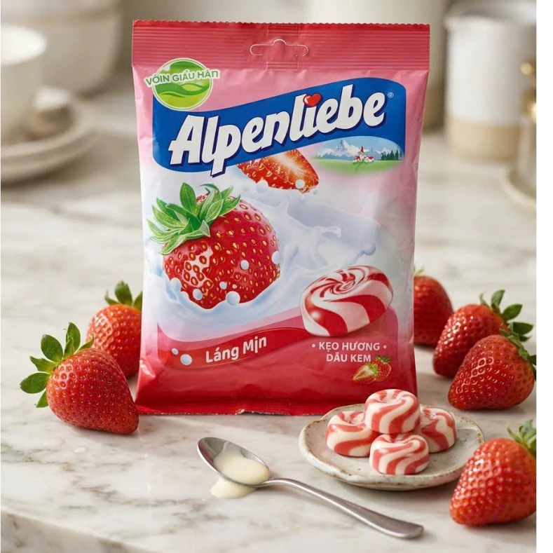 Kẹo béo Alpenliebe vị caramen, dâu, xoài muối ớt (gói nhỏ)