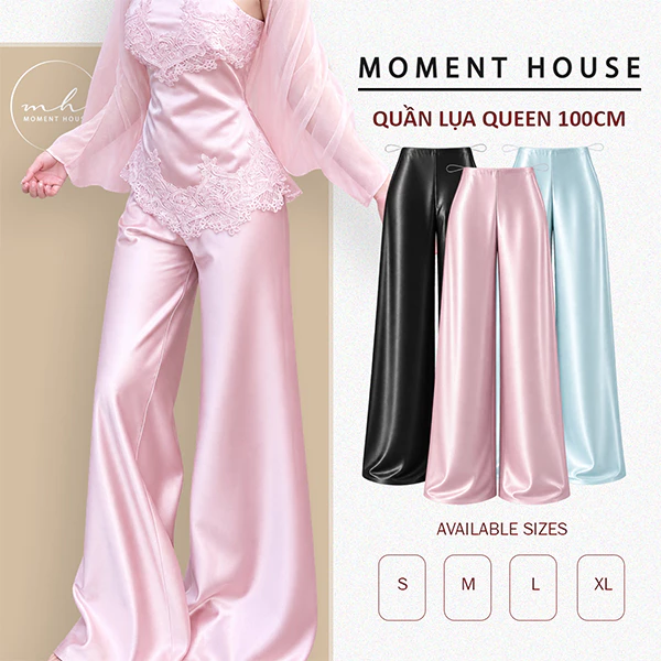 QUẦN LỤA QUEEN - ỐNG SUÔNG 100cm, LƯNG CHUN BẢN ĐẸP, CAO CẤP