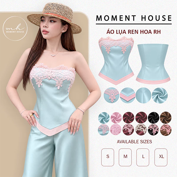 ÁO CÚP V1-PHỐI REN HOA ( ÁO RH ), LỤA QUEEN, REN CAO CẤP