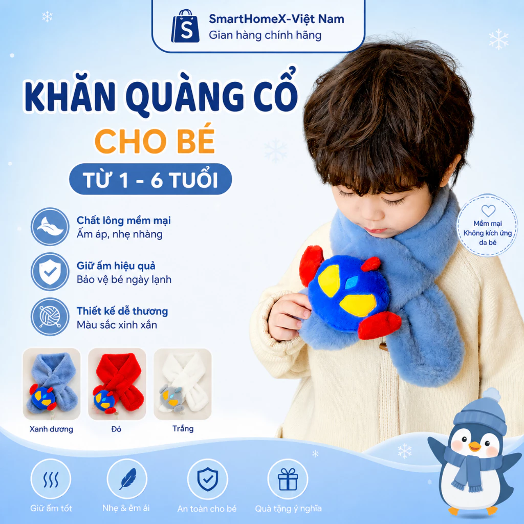 Khăn quàng cổ lông mềm cho bé hình siêu nhân Ultraman giữ ấm mùa đông đáng yêu