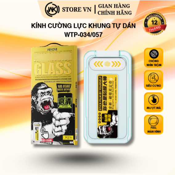 Kính Cường Lực KINGKONG WK 034/057 Viền Đen Mỏng Trong suốt HD/Chống nhìn trộm…
