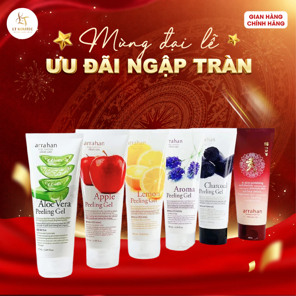 [HÀNG CHÍNH HÃNG] Gel Tẩy Da Chết Arrahan Hoa Quả Làm Trắng Da, Loại Bỏ Lớp Sừng Giúp Da Ẩm Mịn180ml