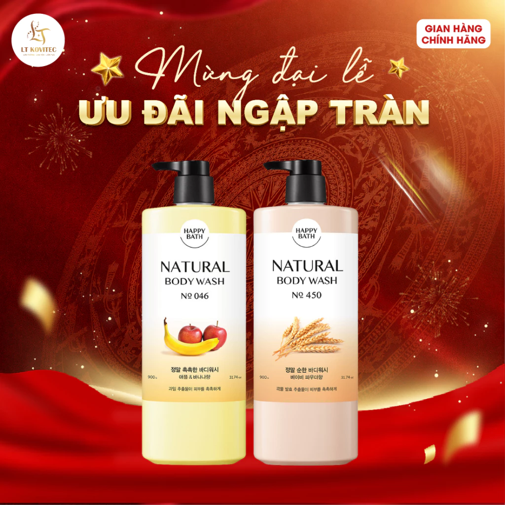 Sữa Tắm Dưỡng Ẩm Happy Bath 900G Trắng Da, Sữa Tắm Tẩy Da Chết Thơm Mịn Lưu Hương Lâu
