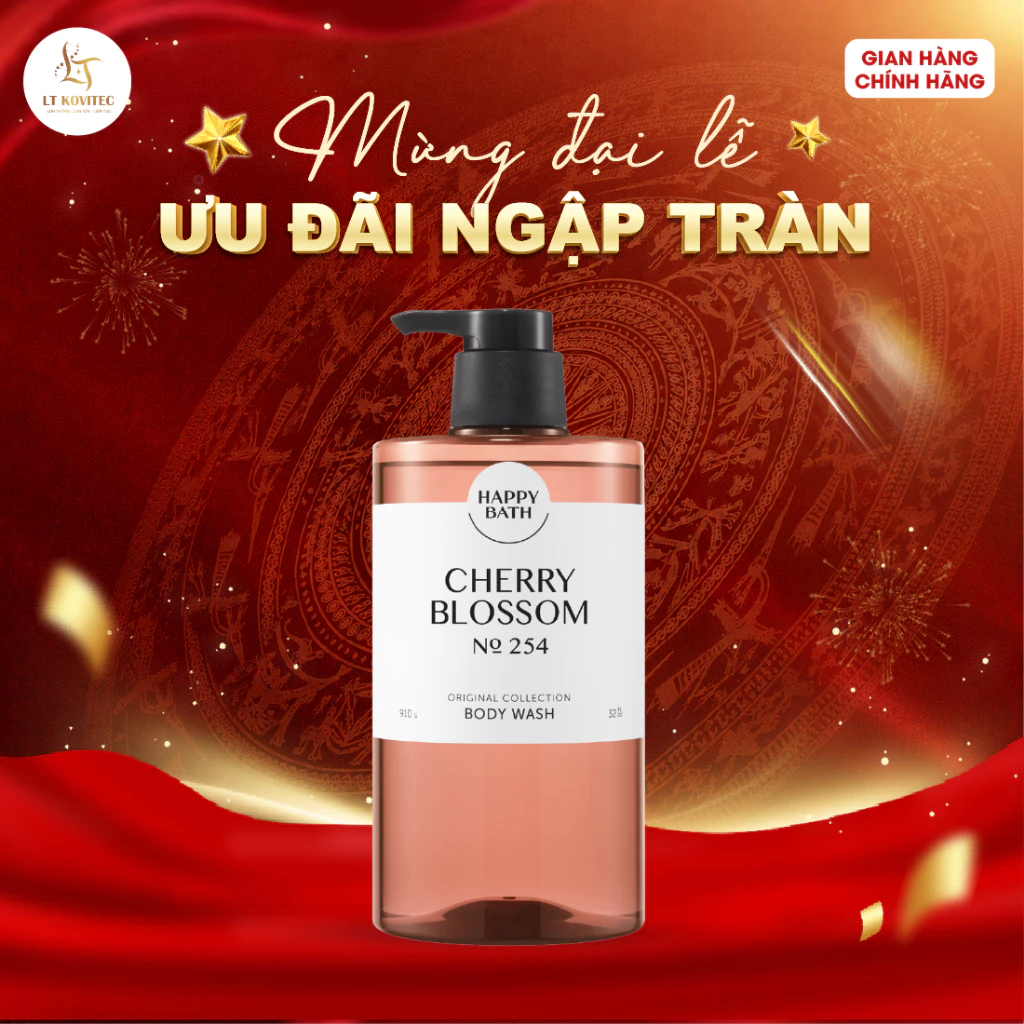 [No.254] Sữa Tắm Happy Bath Chứa AHA Tẩy Da Chết Dịu Nhẹ Se Khít Lỗ Chân Lông, Phù Hợp Cho Da Mụn