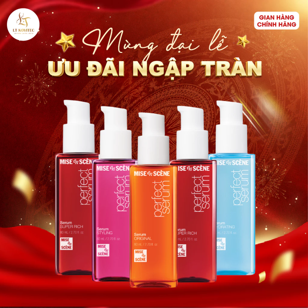 Tinh chất dưỡng tóc mise en scène Perfect Serum từ 7 loại dầu dưỡng cao cấp, phục hồi hư tổn 80ml