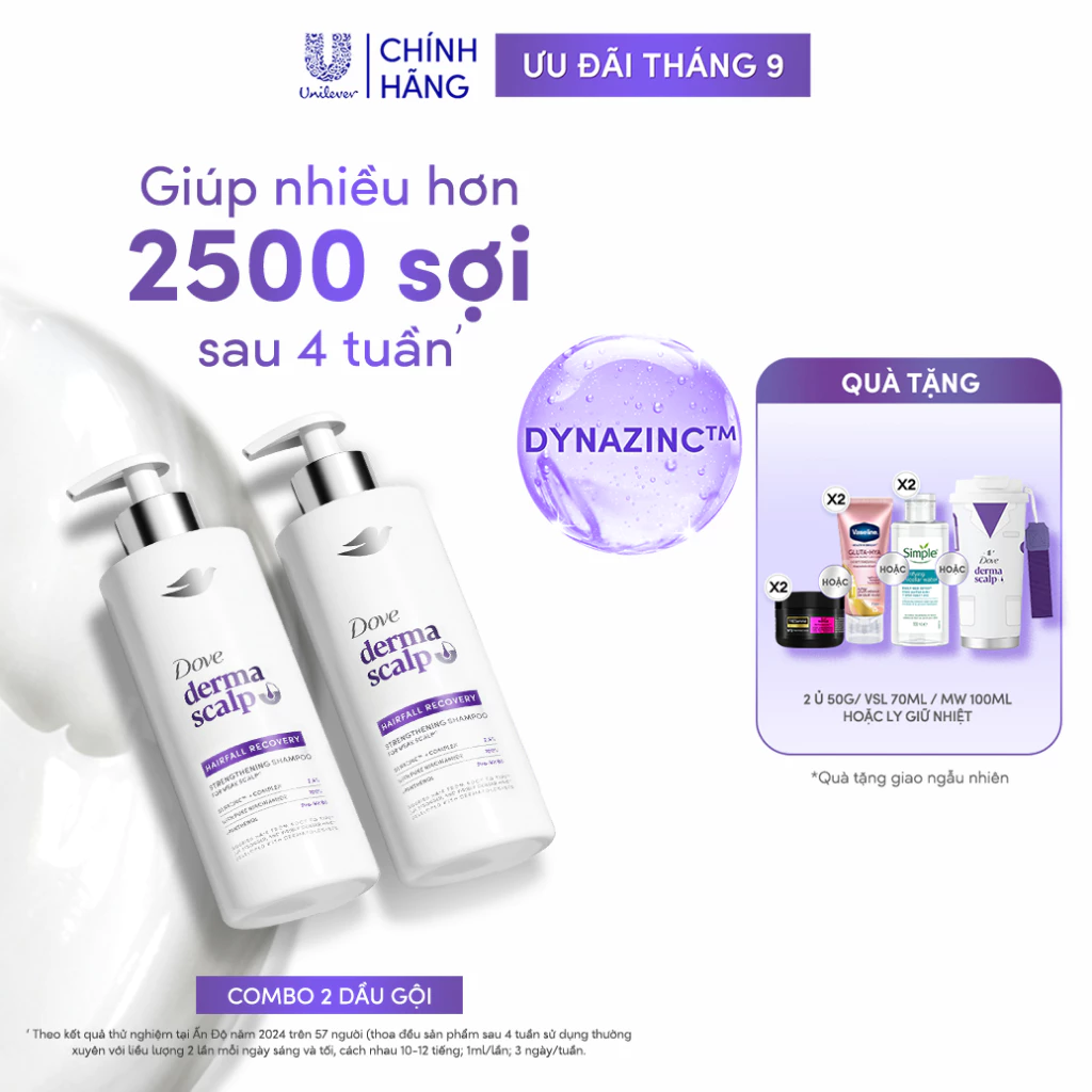 [MỚI] Combo 2 Dầu Gội Dove Derma Scalp Giảm rụng & Giúp tóc Phồng Dày/ Giúp Kiềm Dầu Nhờn/ Sạch Gàu & Tóc Mềm Mượt 350G