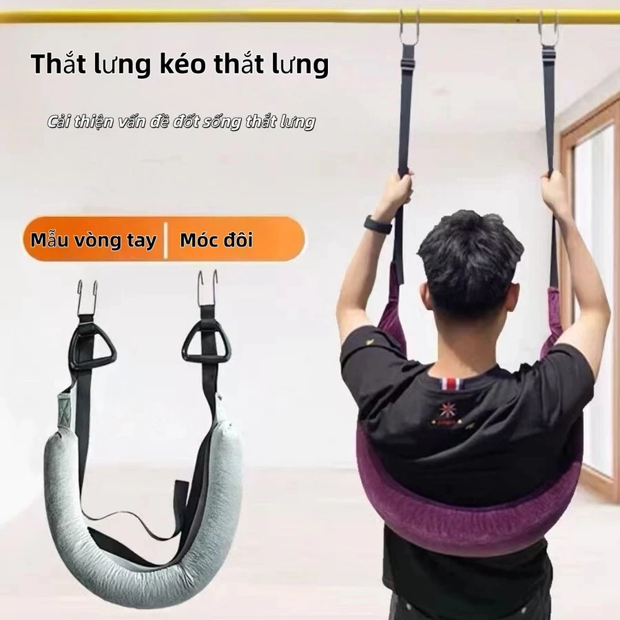 [Wx] Đai Kéo Giãn Cột Sống Lưng/Kéo Giãn Sống Lưng/Cột Lưng Đai Treo Giãn Cột Sống Không Đau Nách Đệm Êm Dùng Với Xà Đơn