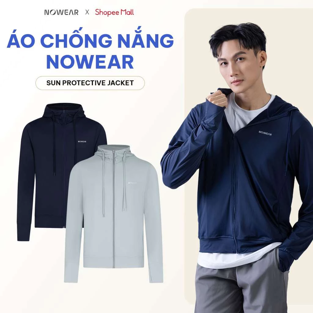 Áo Khoác Chống Nắng Nam NOWEAR Vải Mát Lạnh Chống UV UPF 50+ Co Giãn Nhẹ Thoáng, Form Nam Tính