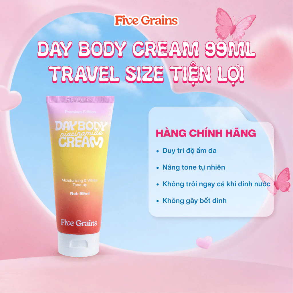 [Gift] Kem dưỡng Five Grains trắng da Niacinamide, Alpha-Arbutin nâng tone ban ngày Travel Size 99ml