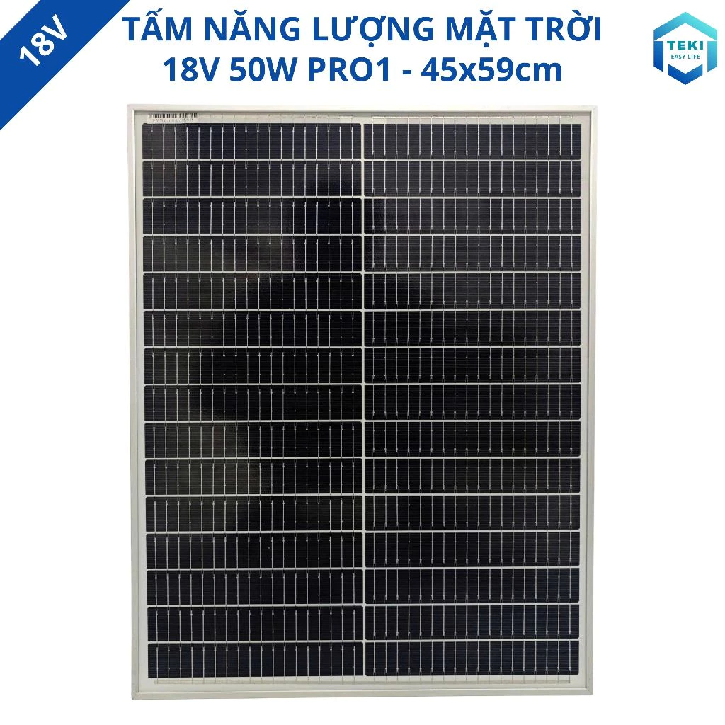 TẤM NĂNG LƯỢNG MẶT TRỜI MONO 18V 50W PRO1 45x59cm – TEKI
