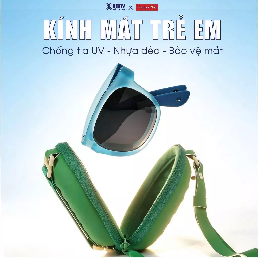 Kính Mát Trẻ Em Chống Tia UV Nắp Gập Chất Liệu Nhựa Bền Gọn Gàng Dễ Mang Theo