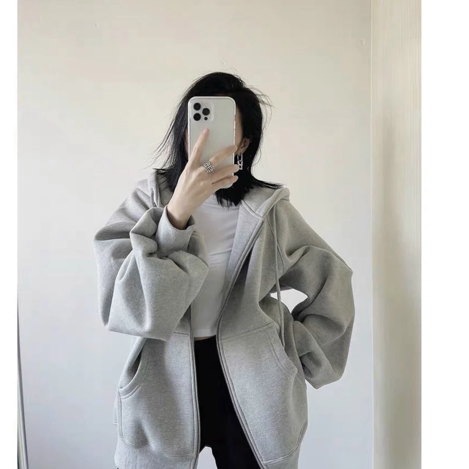 (Có túi trong) Áo khoác nỉ ngoại TRƠN  form rộng  cho các bạn trẻ thời trang chống nắng tốt