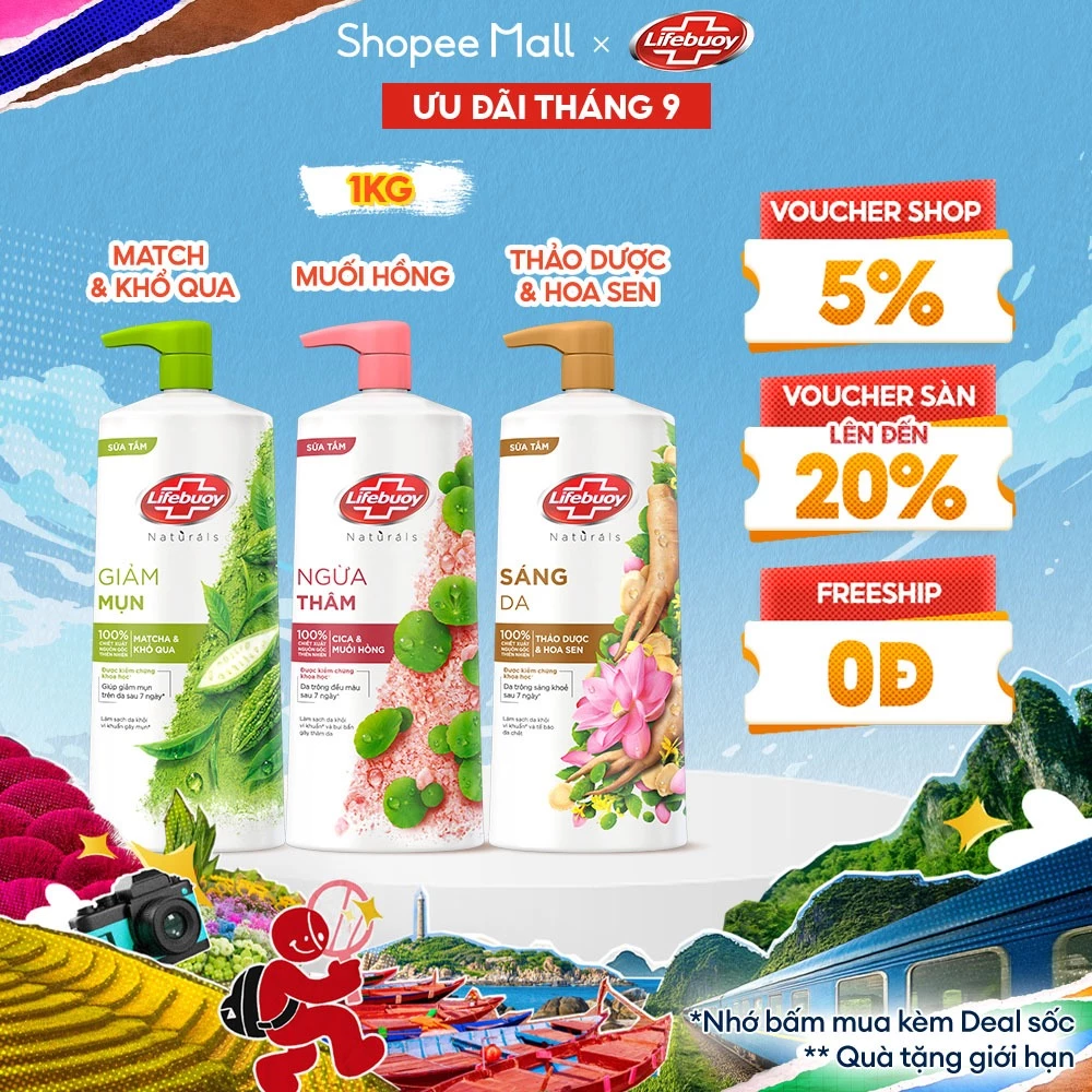Sữa tắm Lifebuoy Thiên nhiên Detox Và Chăm Sóc Chuyên Sâu 1KG