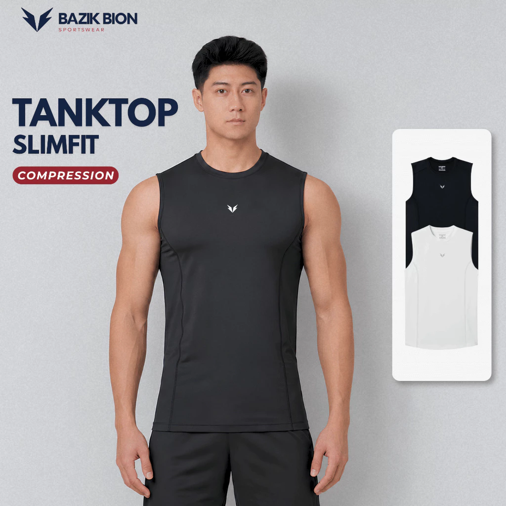 Áo Ba Lỗ Tanktop Nam BAZIK Compression ActivePro SlimFit co giãn 4 chiều, ôm body, vận động - A05