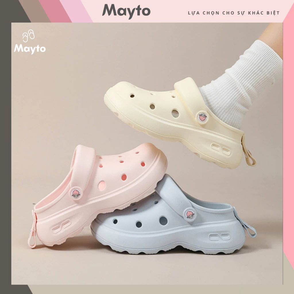 Dép nữ, dép sục Mayto đế cao 5cm form trơn Tag xoài basic dễ thương CS-309