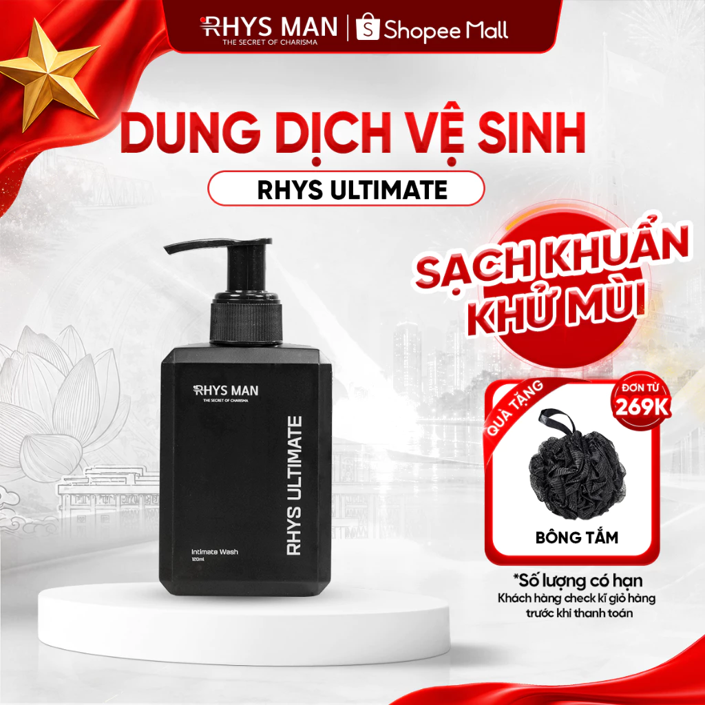 Dung dịch vệ sinh nam Rhys Man hương bạc hà Rhys Ultimate 120ml