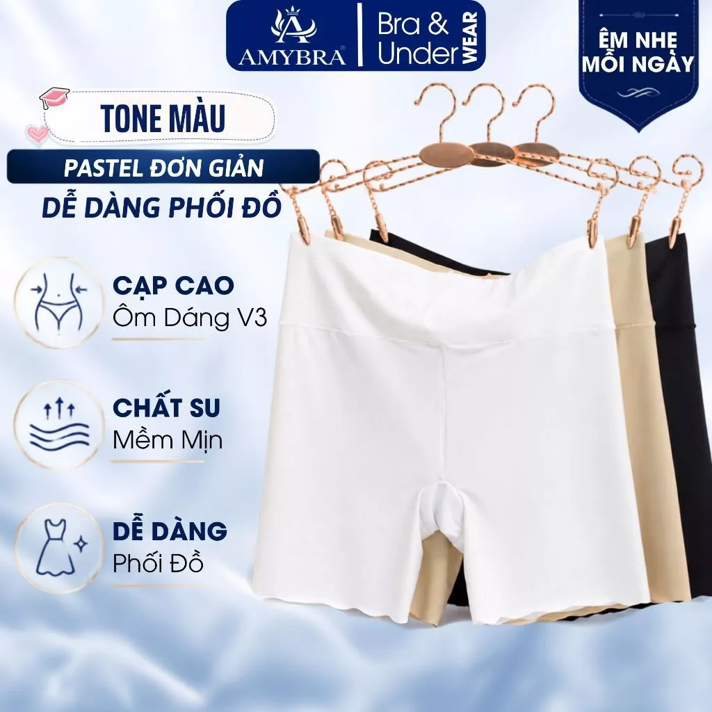Quần Bảo Hộ Mặc Váy Su Tự Tin Khi Mặc Đầm Váy AMYBRA V8941 Quần Lót Bảo Hộ Mặc Váy Dáng Đùi Cạp Cao