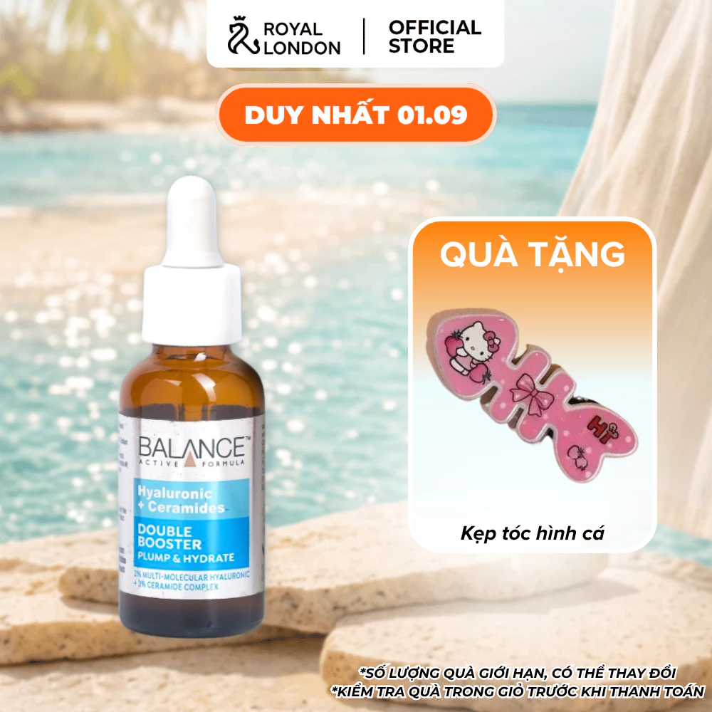 [DATE T12/2027] Tinh chất dưỡng ẩm Balance Active Hyaluronic & Ceramides Double Booster 30ml