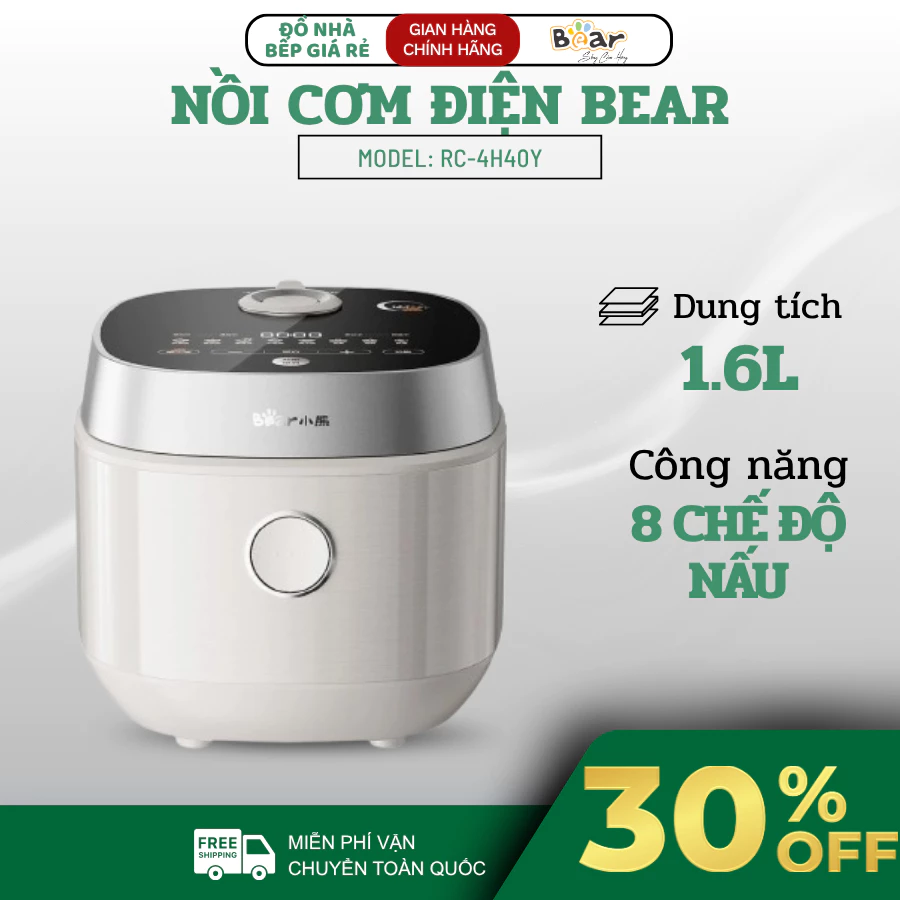 Nồi Cơm Điện Bear RC-4H40Y Dung Tích 1.5L Công Suất 800W, Nấu Nhanh Tiết Kiệm Điện Hiệu Quả - Haatz Online