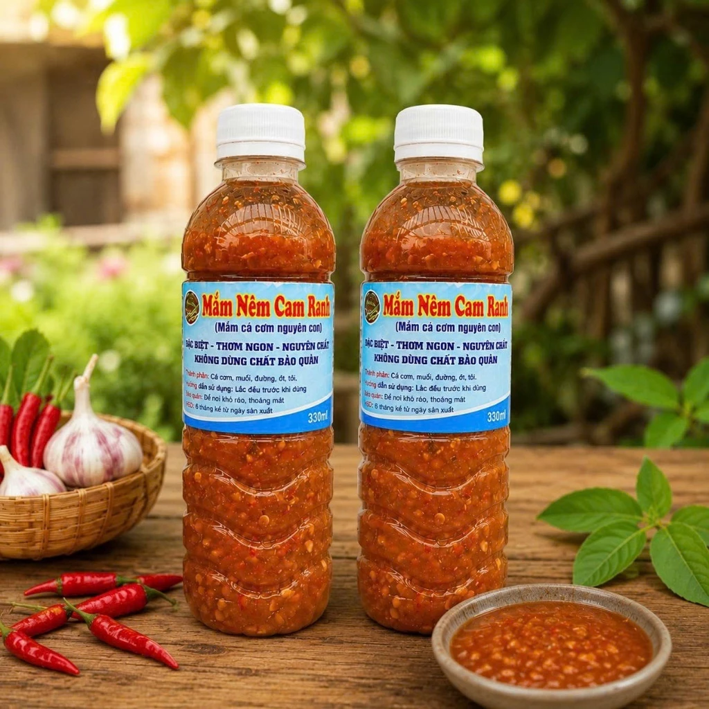 Combo 2 chai mắm cá cơm nguyên con có gia vị sẵn Mắm nêm Cam Ranh